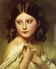 Franz Xavier Winterhalter Canvas Paintings - A Young Girl called Princess Charlotte
